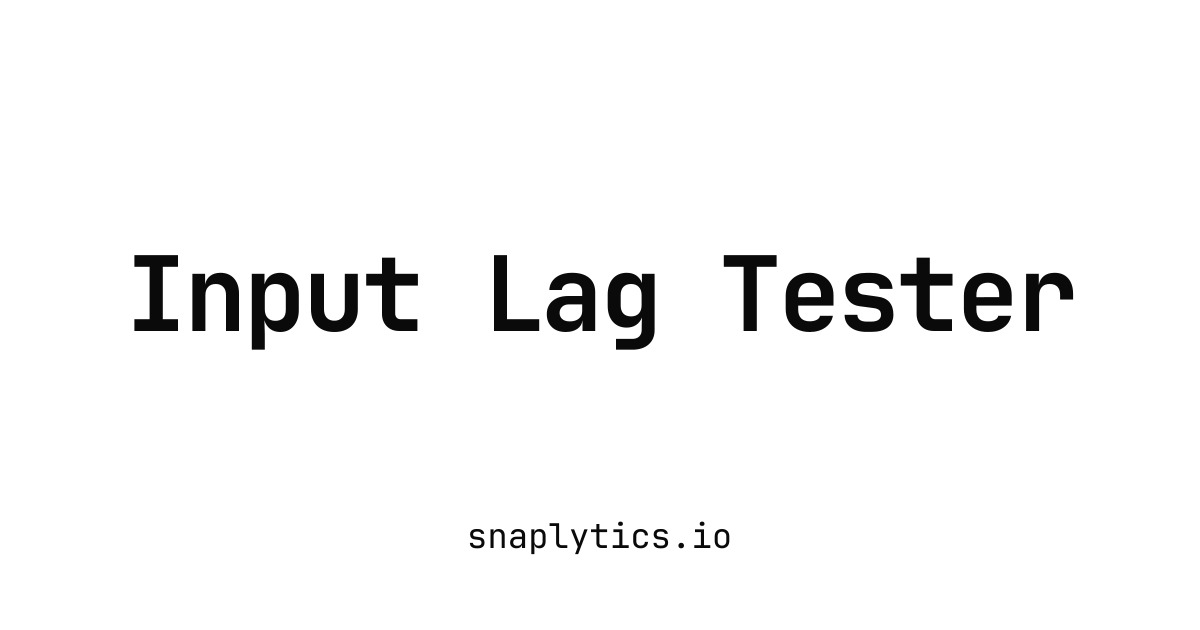Input Lag Tester