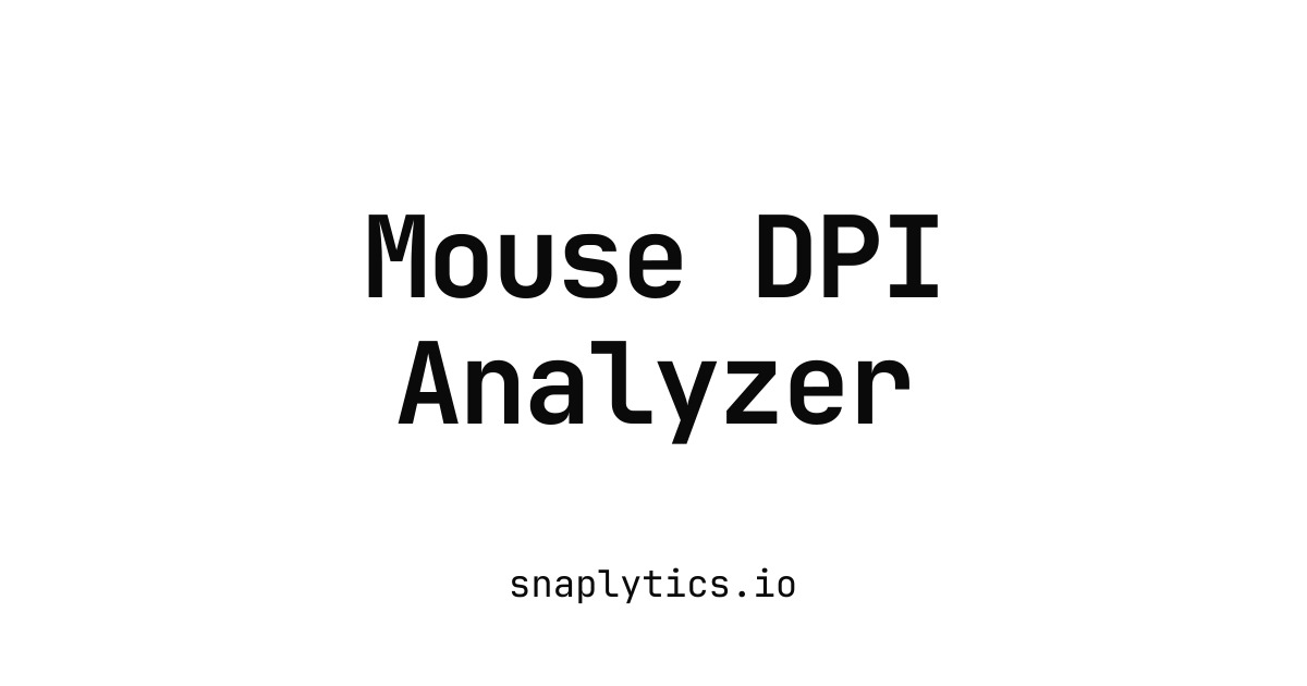 Mouse DPI Analyzer