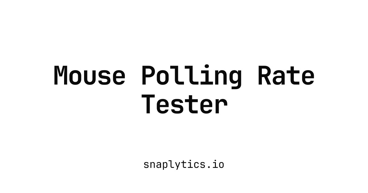 Mouse Polling Rate Tester