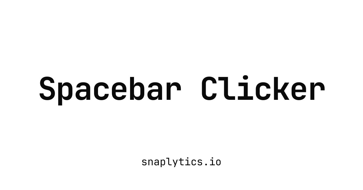 Spacebar Clicker