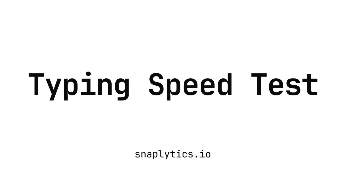 Typing Speed Test